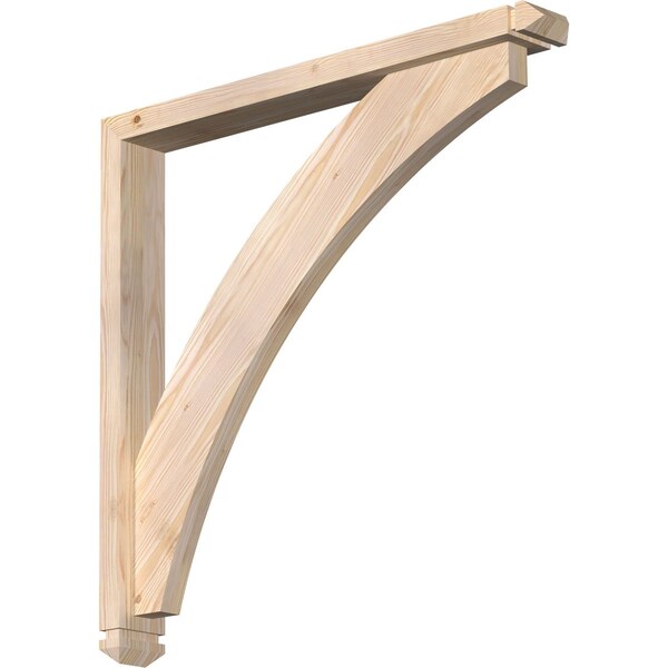 Ekena Millwork Thorton Arts and Crafts Smooth Bracket w/ Offset Brace, Douglas Fir, 3 1/2"W x 30"D x 30"H BKT0402X30X30THR03SDF - main